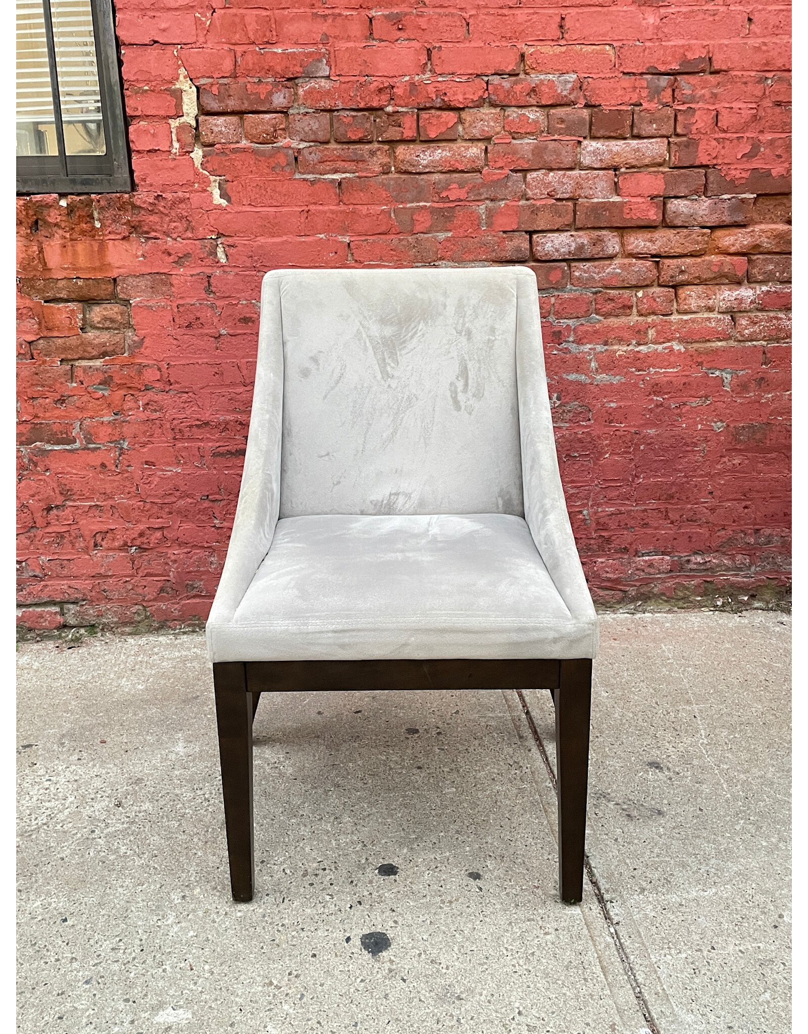 Light Grey Suede Dining Chair