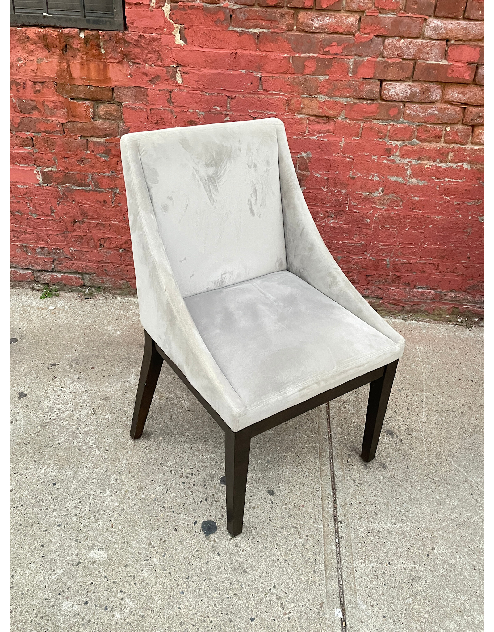 Light Grey Suede Dining Chair