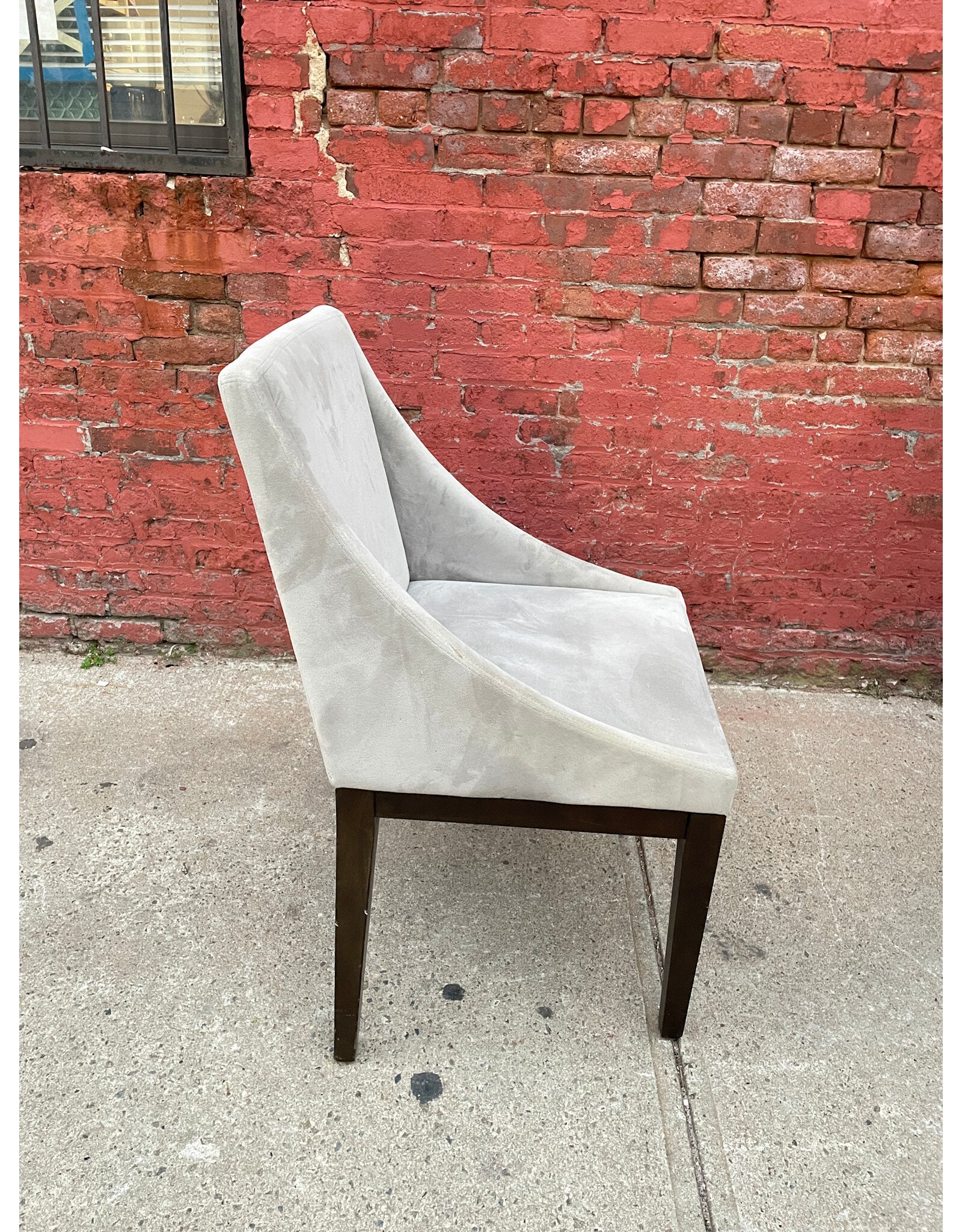 Light Grey Suede Dining Chair