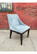 Light Blue Curved Upholstered Suede Dining Chair Light Blue Curved Upholstered Suede Dining Chair