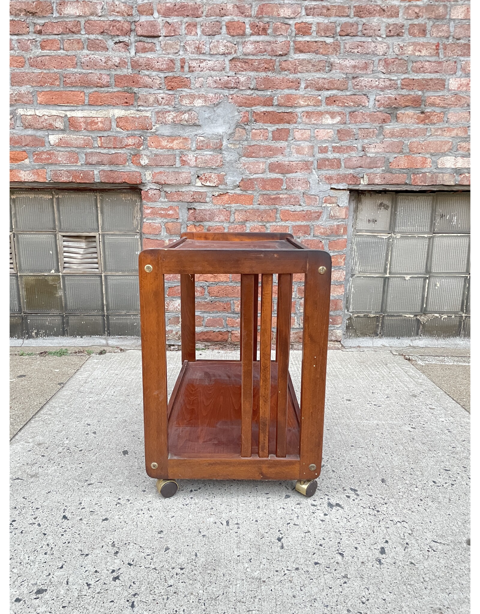 Mid-Century Modern Brass and Mahogany Bar Cart