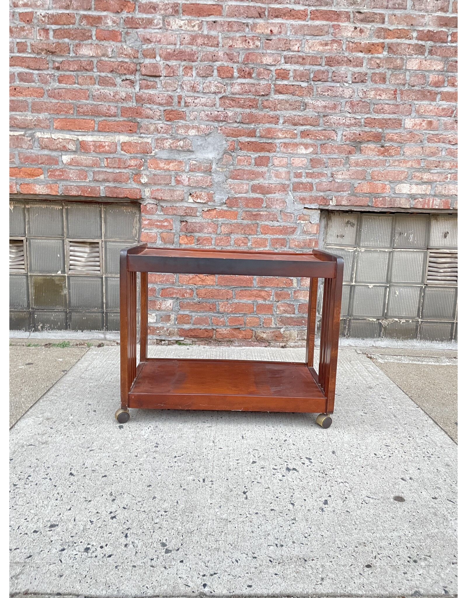 Mid-Century Modern Brass and Mahogany Bar Cart