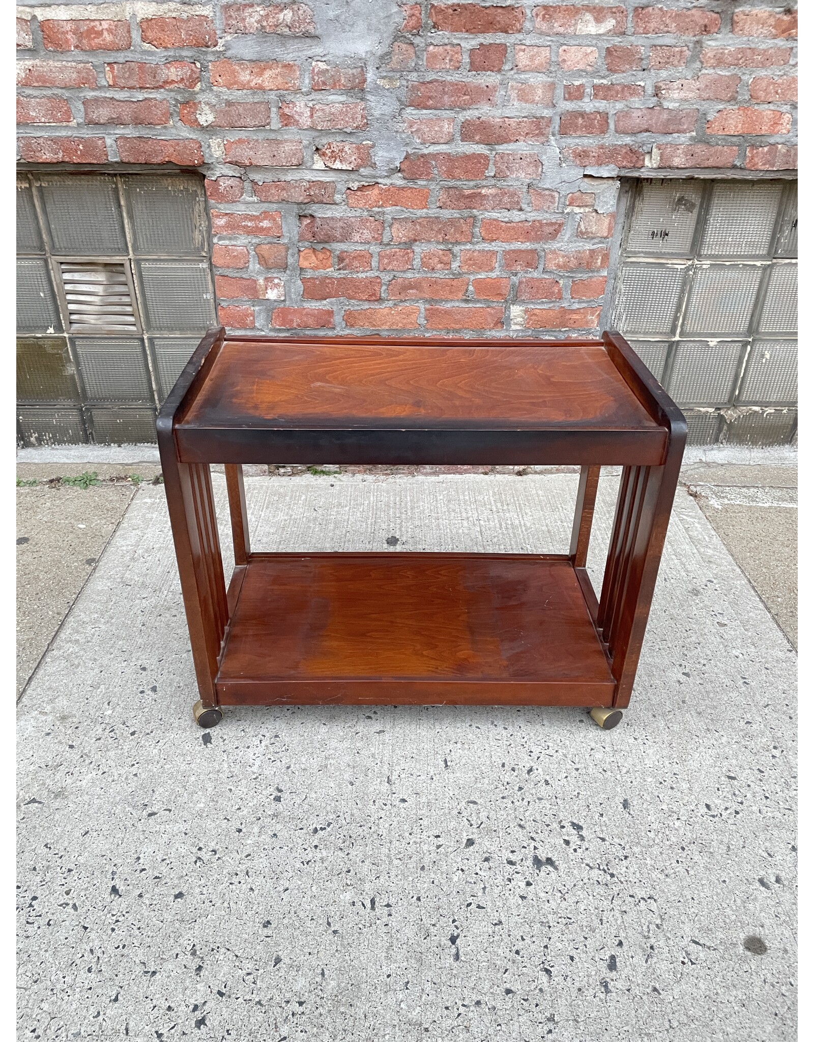 Mid-Century Modern Brass and Mahogany Bar Cart