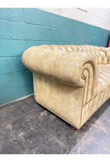 English Tufted Leather Chesterfield Sofa