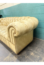 English Tufted Leather Chesterfield Sofa