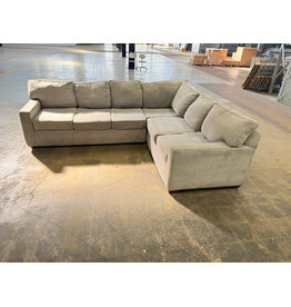 Grey 2-Piece Fabric Sectional Sofa