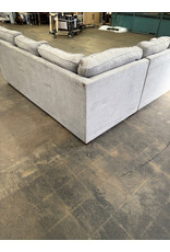 Grey 2-Piece Fabric Sectional Sofa