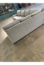 Grey 2-Piece Fabric Sectional Sofa