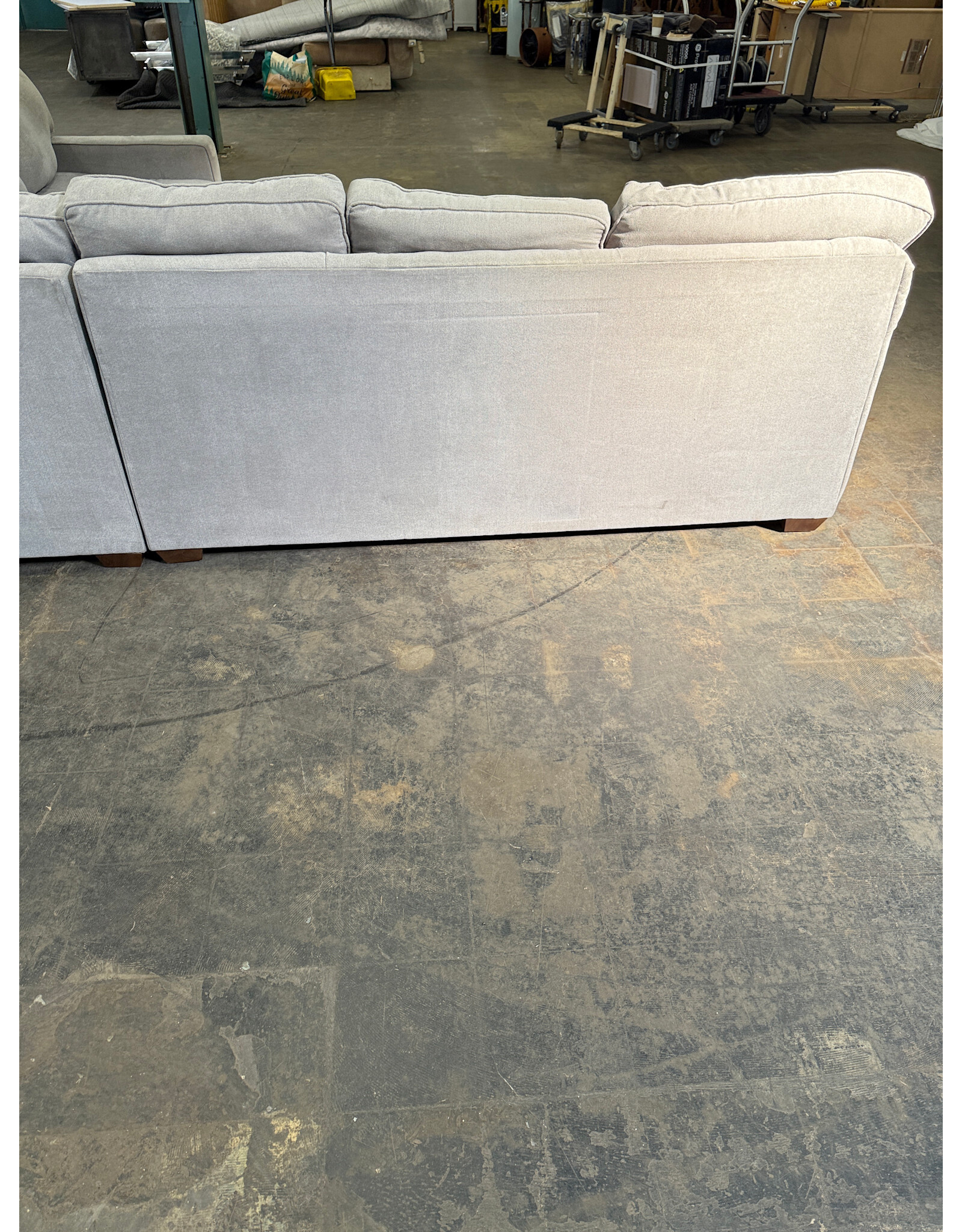 Grey 2-Piece Fabric Sectional Sofa