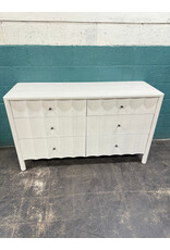 williams Sonoma Scalloped 6-Drawer Extra Wide Bleached Bone Dresser, Williams Sonoma