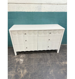 williams Sonoma Scalloped 6-Drawer Extra Wide Bleached Bone Dresser, Williams Sonoma