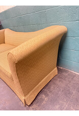 Curved Back Yellow Upholstered Sofa