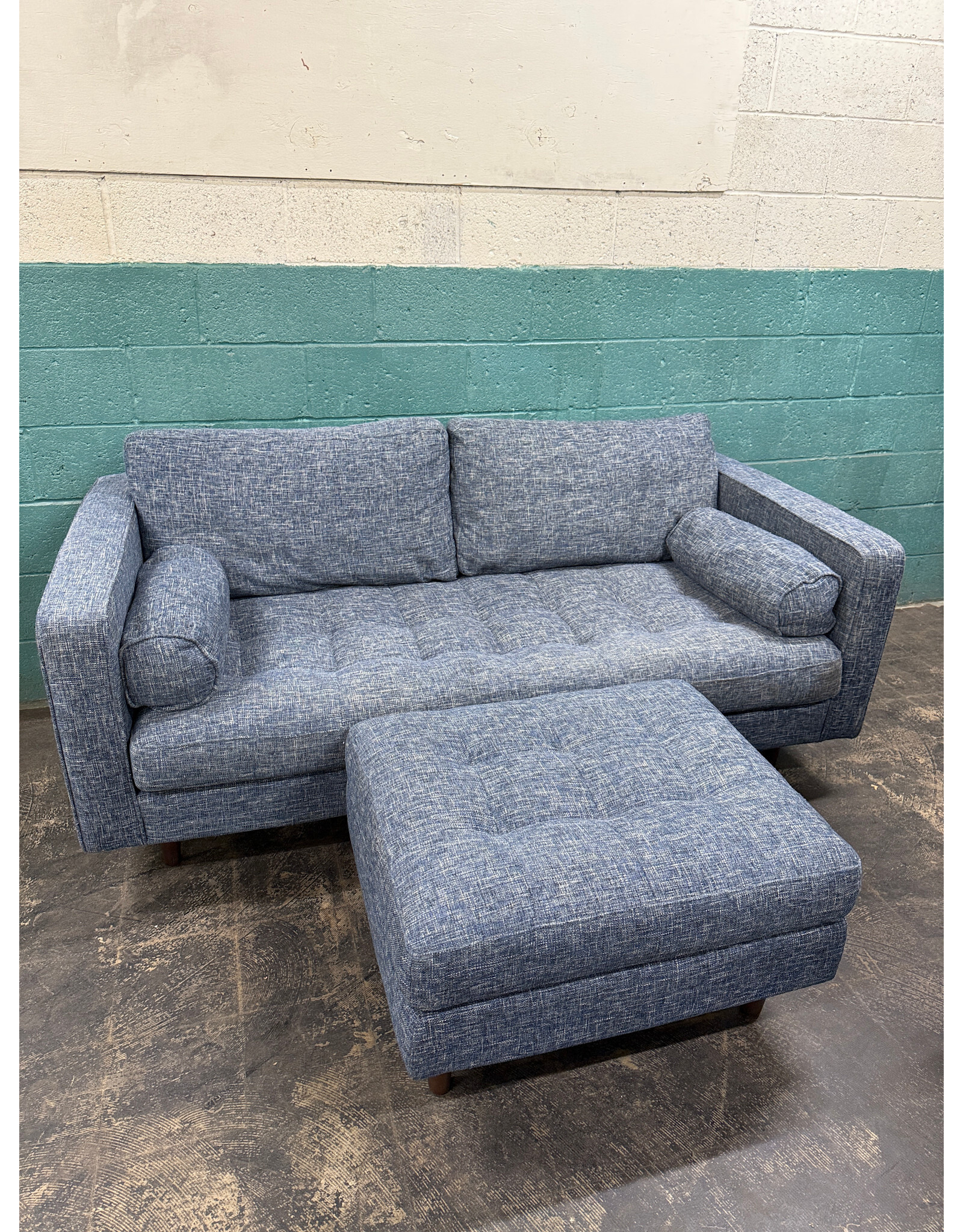 Sven Blue Fabric Tufted Sofa by Article