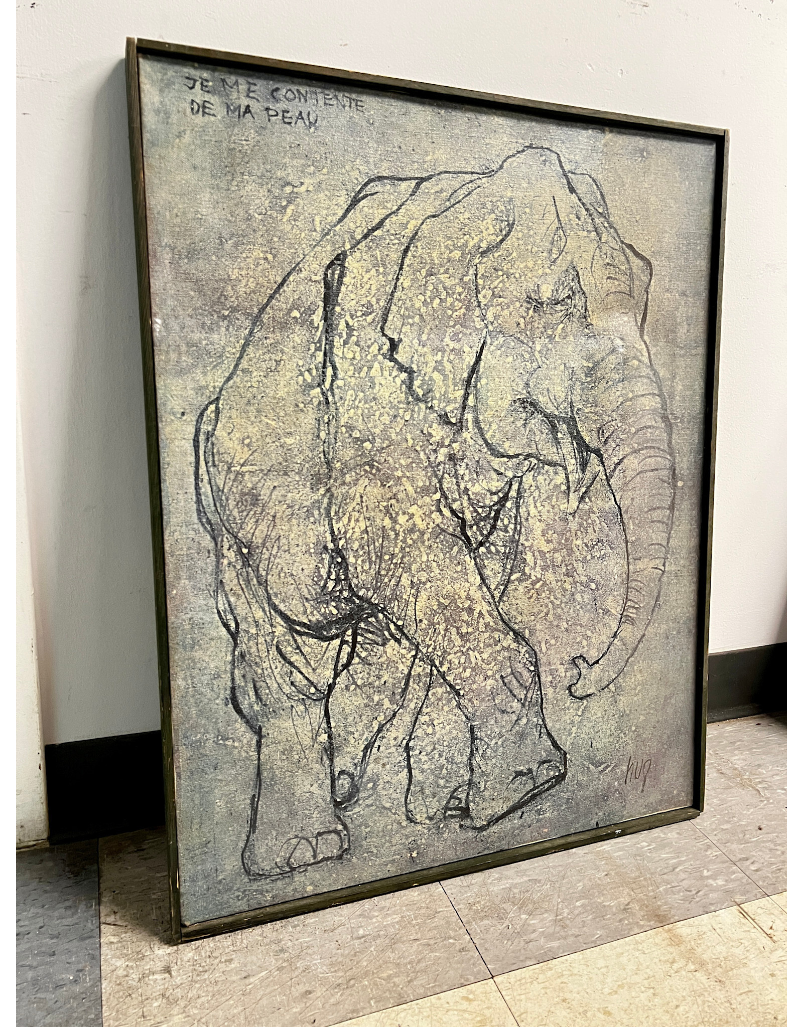 Je Me Contended De Ma Peau by Fritz Rudolf Hug, framed print on canvas