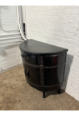 Dark Brown Faux Leather Cabinet