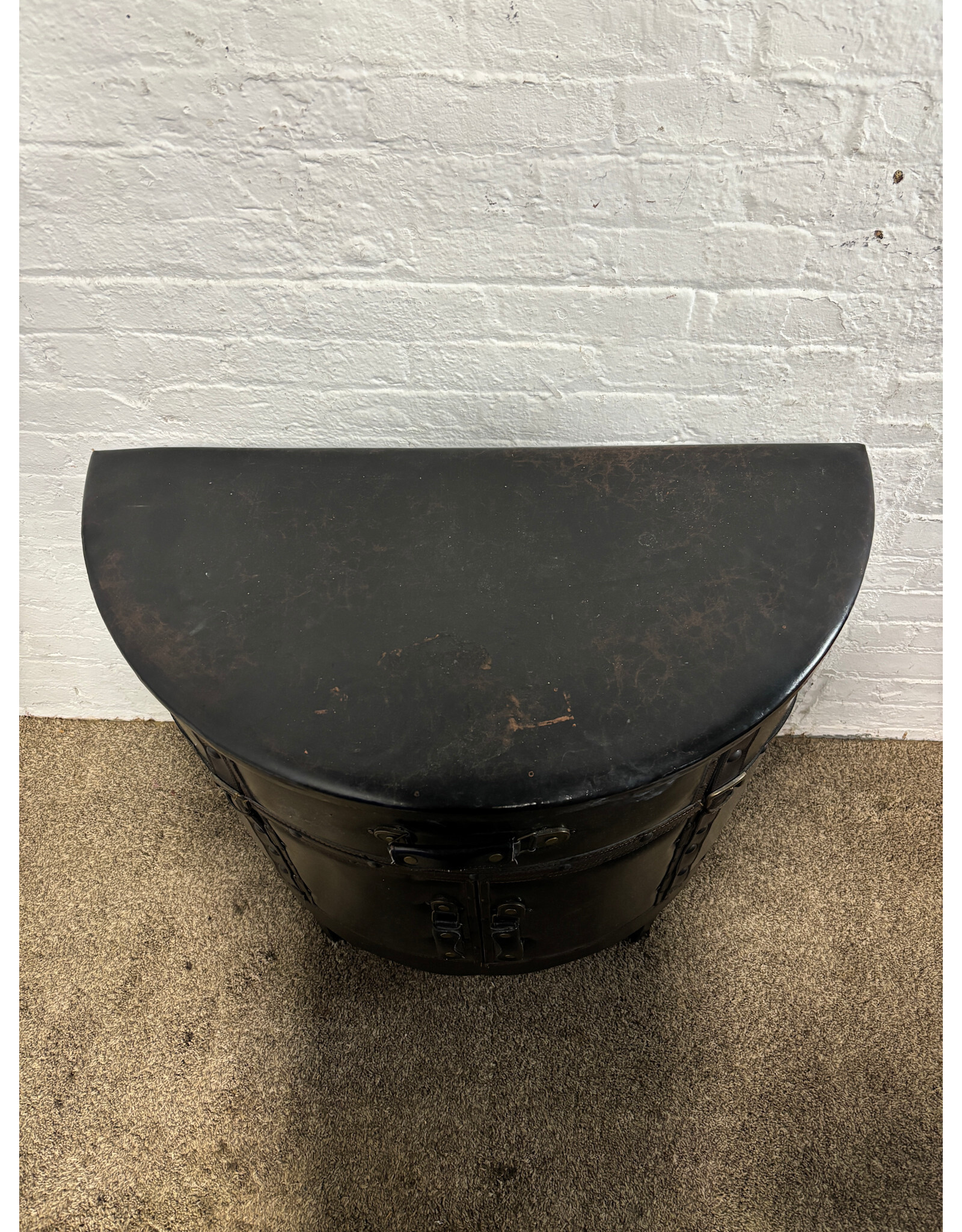 Dark Brown Faux Leather Cabinet