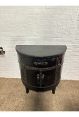 Dark Brown Faux Leather Cabinet