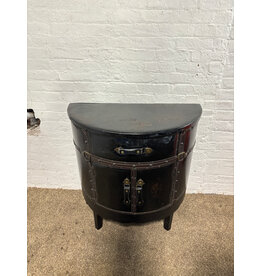 Dark Brown Faux Leather Cabinet