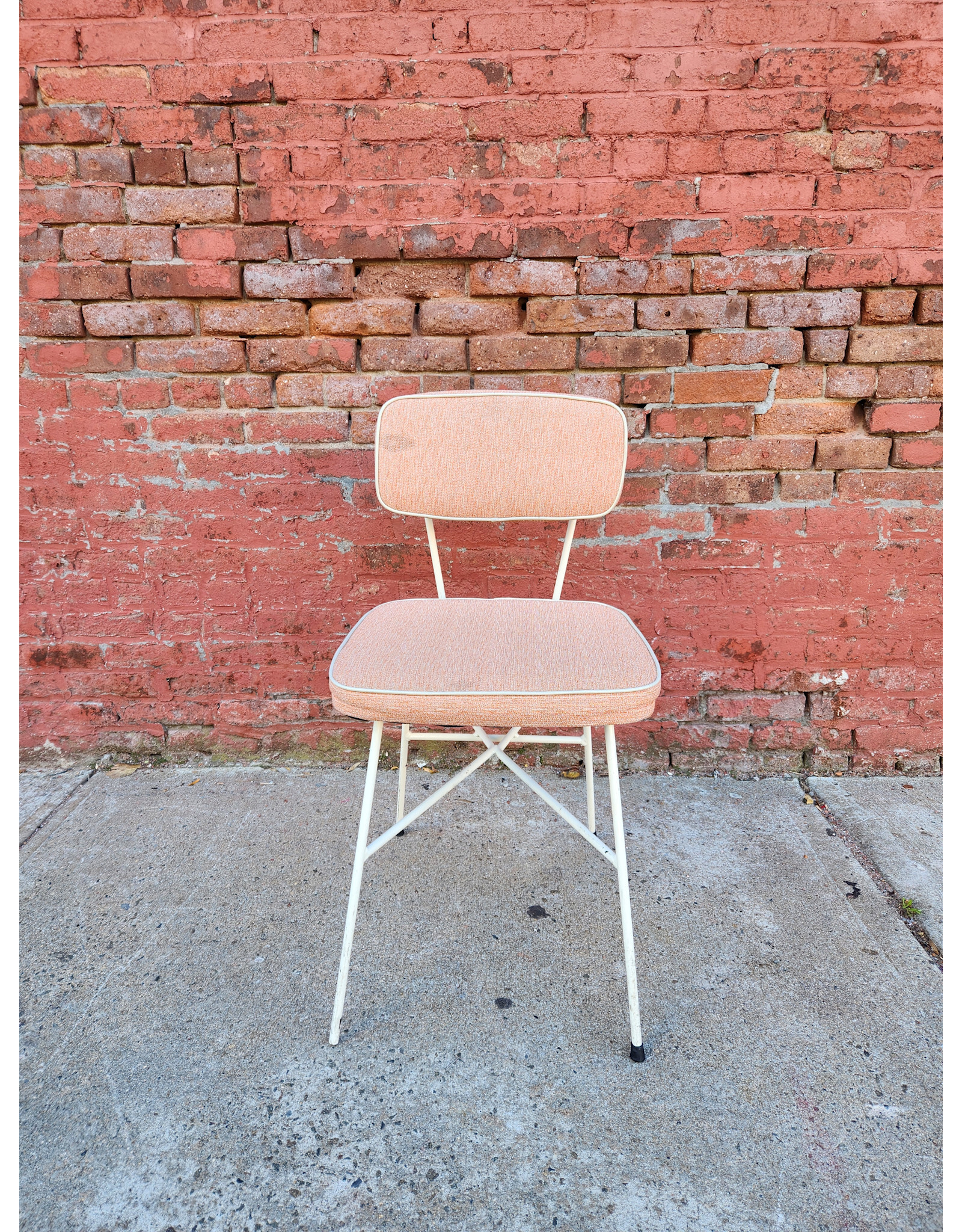 Salmon and White MCM George Nelson Style Dining Chair