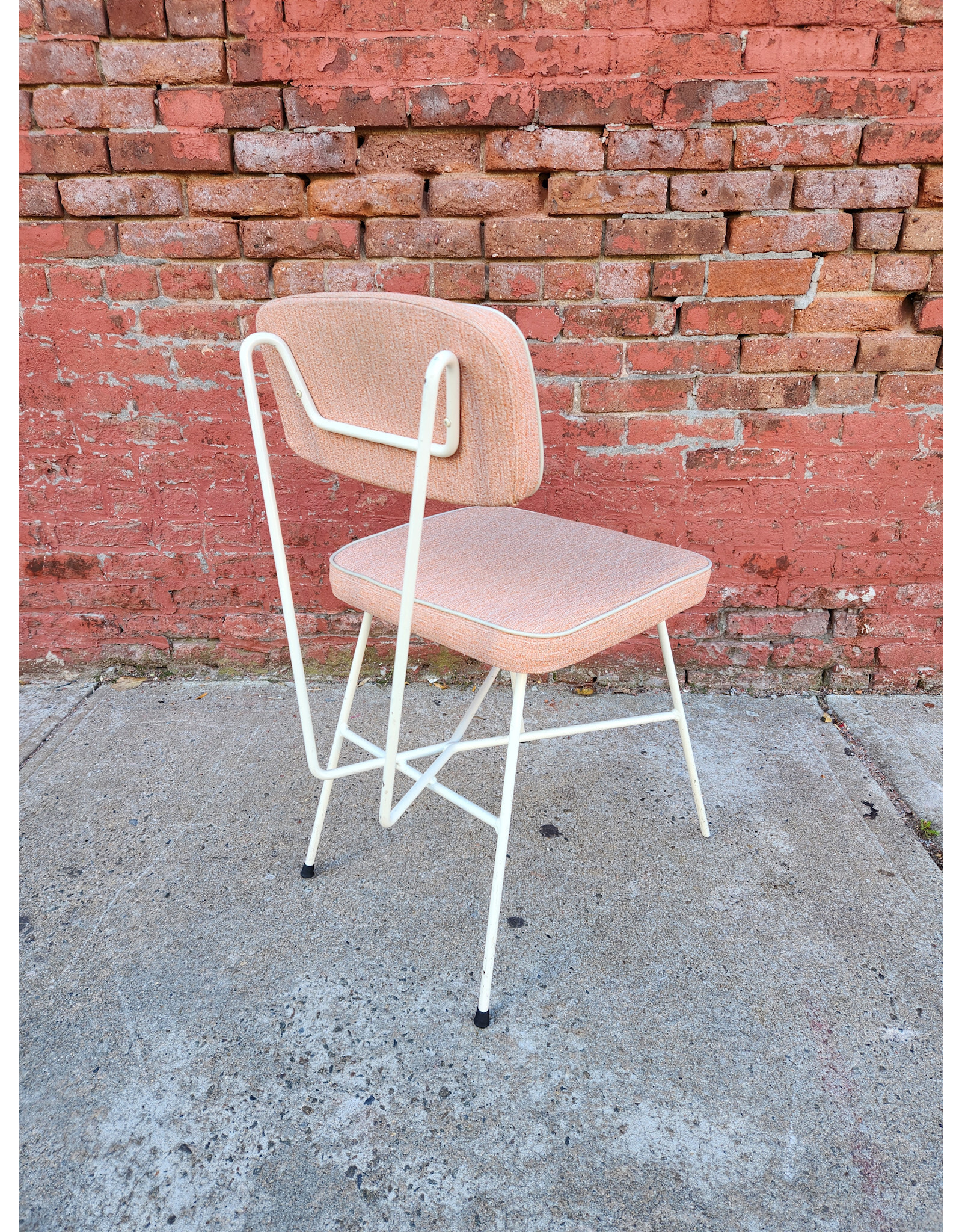 Salmon and White MCM George Nelson Style Dining Chair