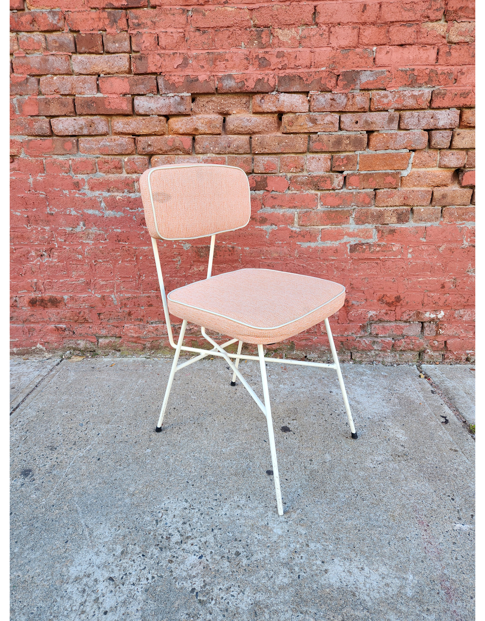 Salmon and White MCM George Nelson Style Dining Chair