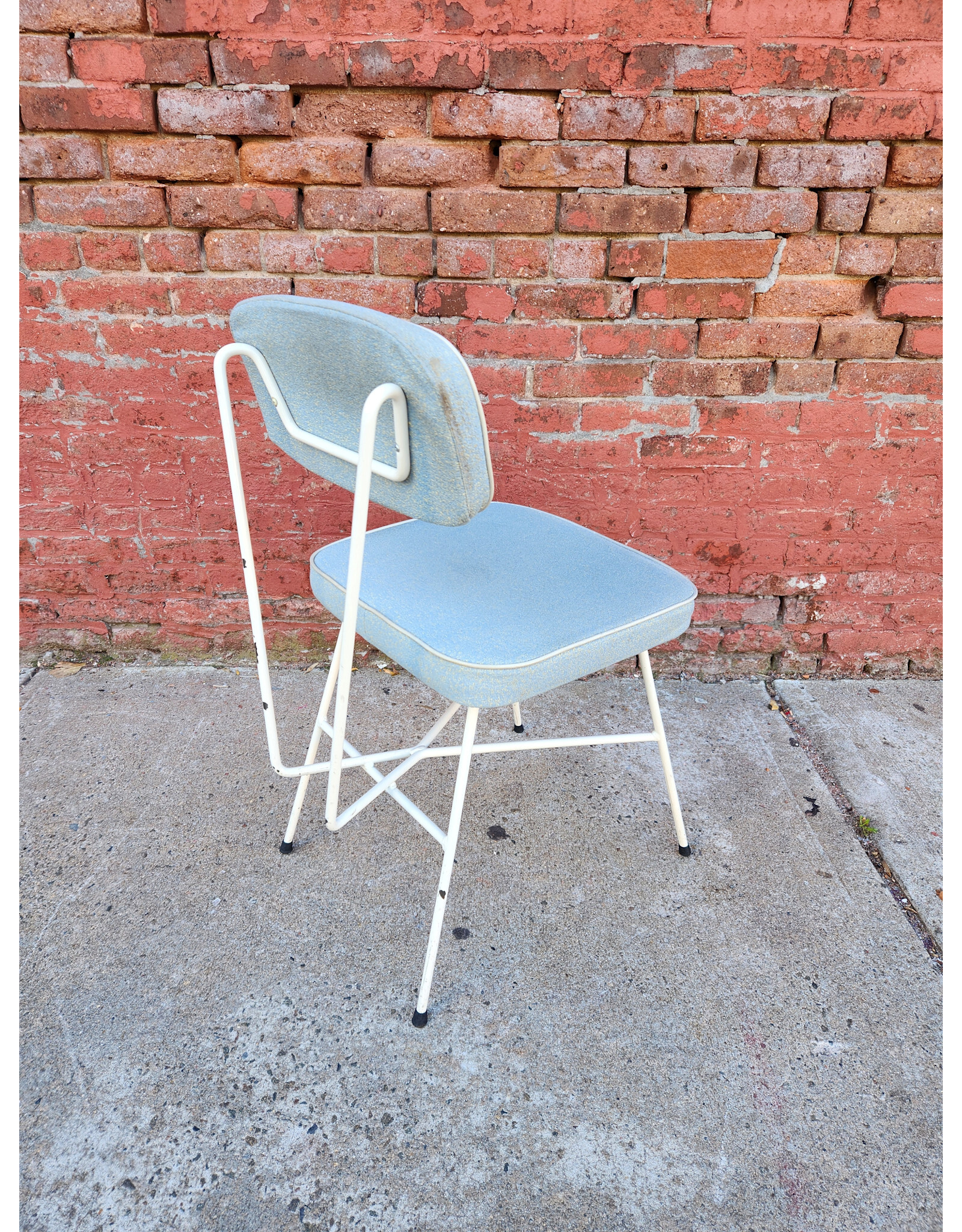 Powder Blue and White MCM George Nelson Style Dining Chair