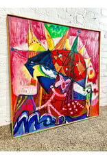 Sitting Muse, framed oil on canvas, sgnd Milton Yarensky