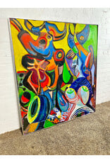 All Eyes on You, framed oil on canvas