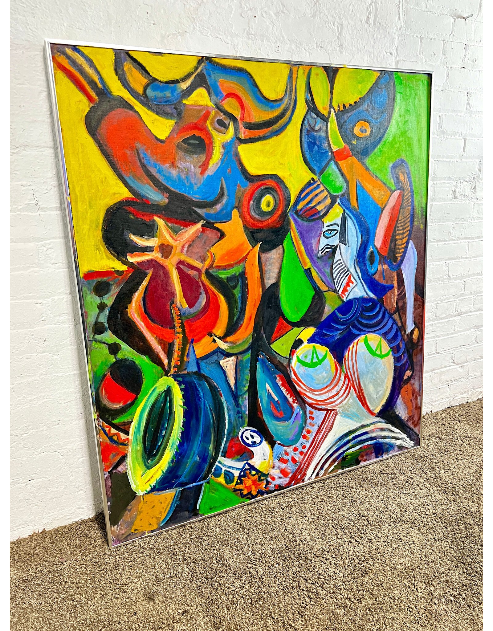 All Eyes on You, framed oil on canvas