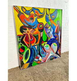 All Eyes on You, framed oil on canvas