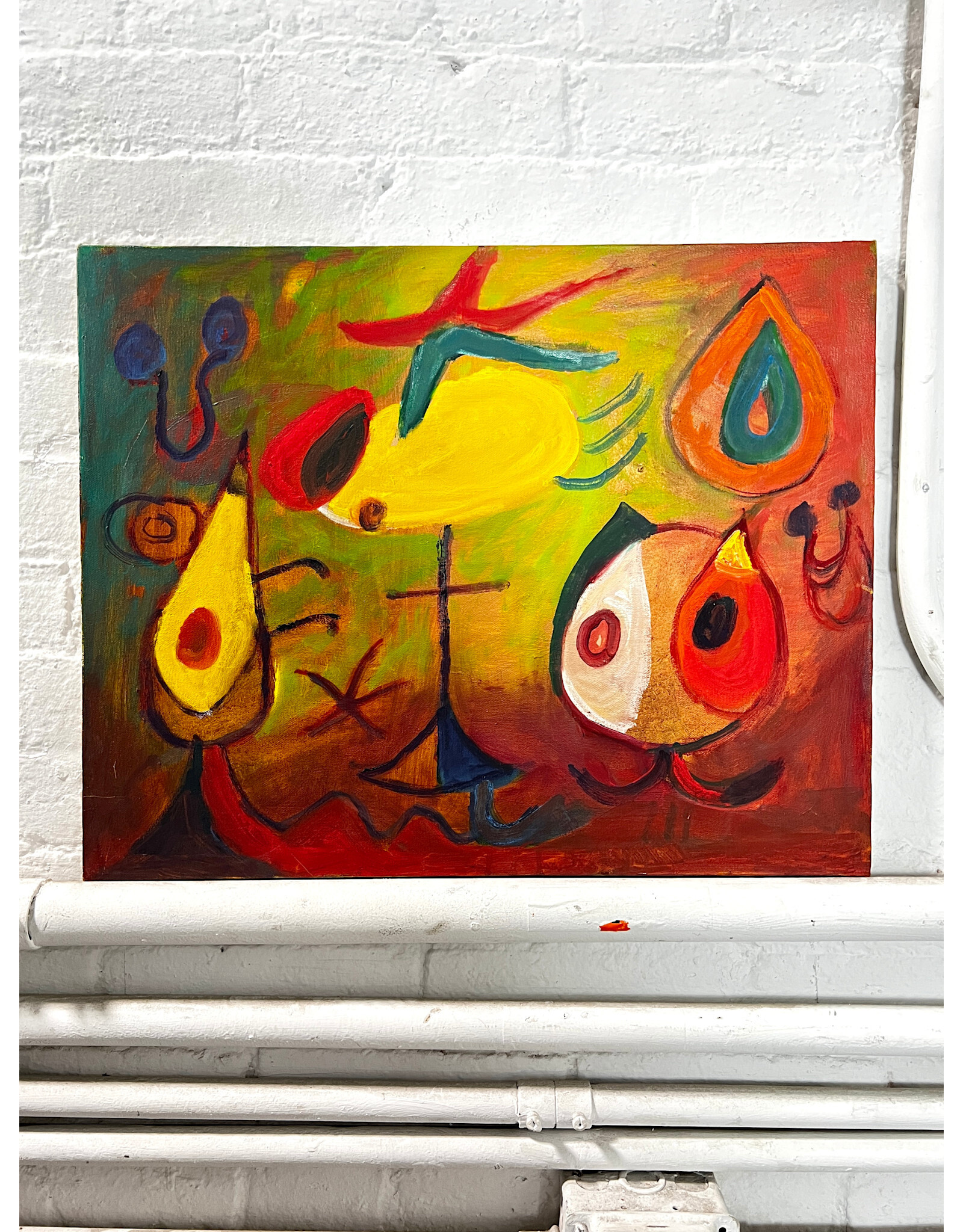 Joan Miro style painting on canvas