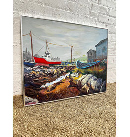 Sitting at the Cove, framed oil on canvas, sgnd Milton Yarenksy