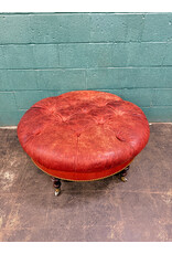 Circular Red Rolling Ottoman