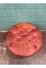 Circular Red Rolling Ottoman