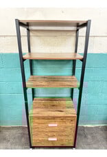 Modern Industrial 3-Self 2-Drawer Bookshelf