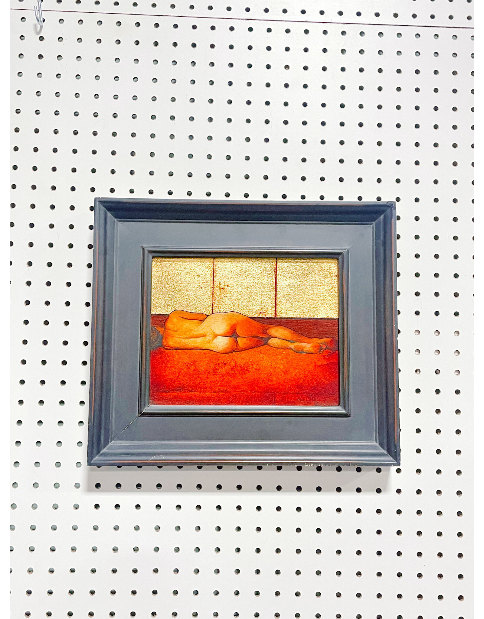 Triptych Dream, Oil & Gold Leaf on Canvas by Daina Stabulniece, Framed Painting