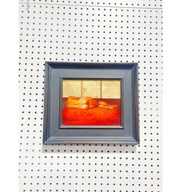 Triptych Dream, Oil & Gold Leaf on Canvas by Daina Stabulniece, Framed Painting