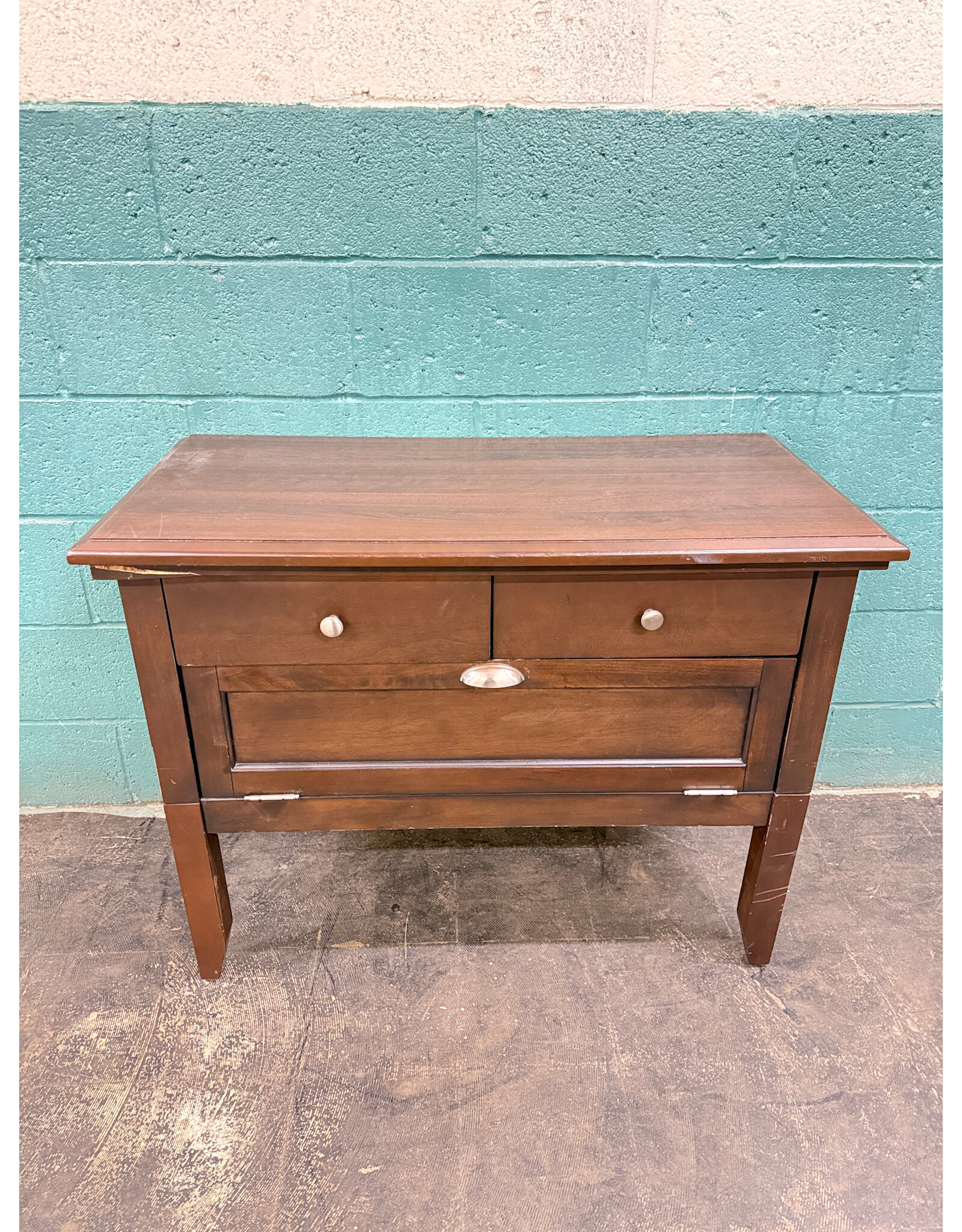 Brown Wood 3-Drawer Storage