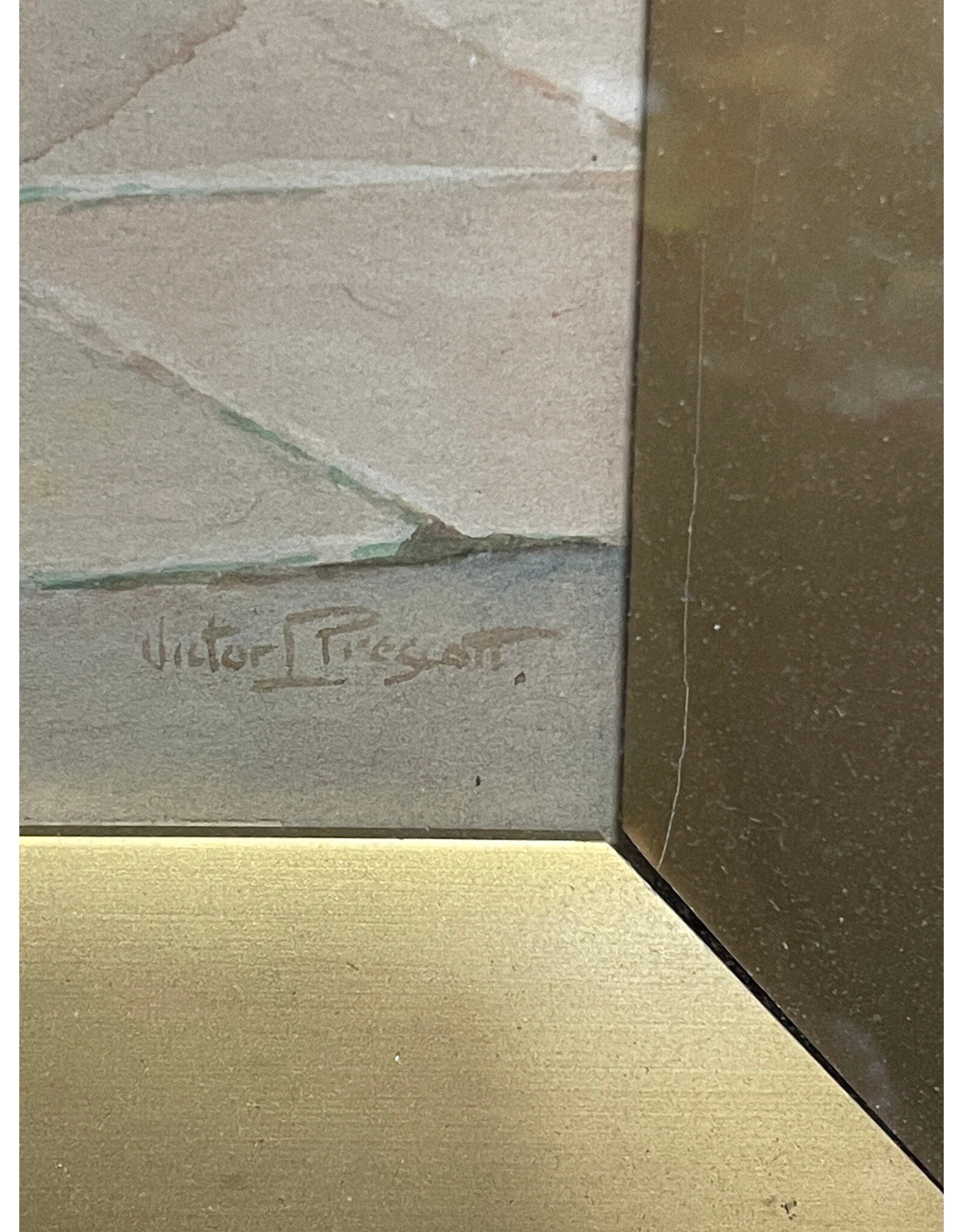 Waterwell gossips, Framed Painting signed Victor P.