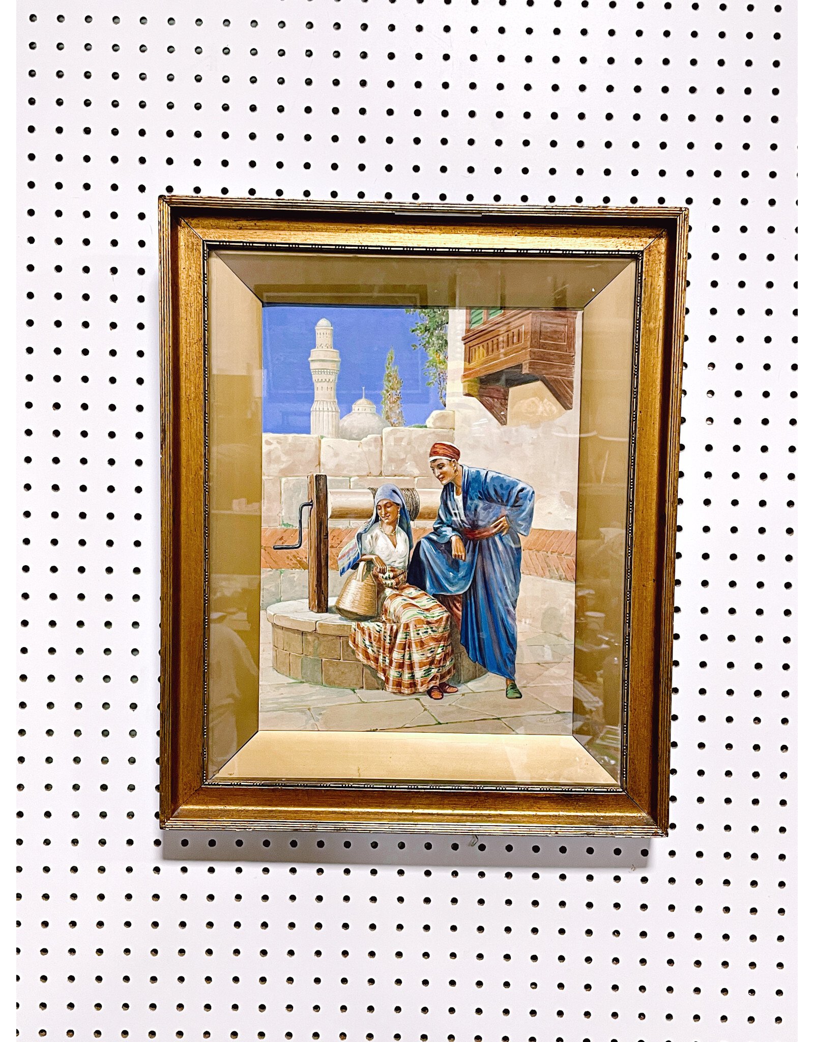 Waterwell gossips, Framed Painting signed Victor P.