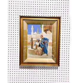 Waterwell gossips, Framed Painting signed Victor P.
