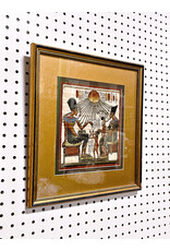 Egyptian Illustration on Fabric, Framed Painting