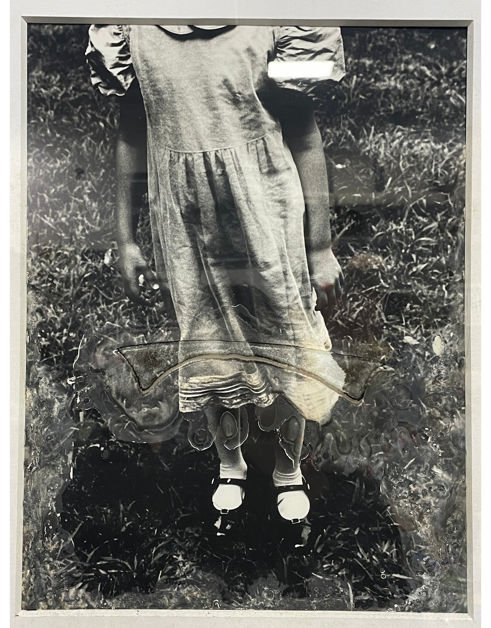 No More Playtime, mixed media framed photography collage