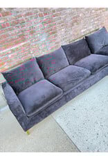 Naomi Modern Black Velvet Reversible 3-Piece Sectional Sofa, Meridian Furniture