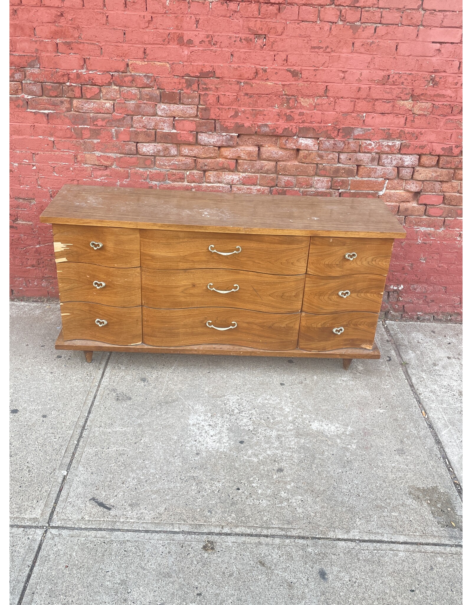 MCM Wavy 9 Drawer Dresser