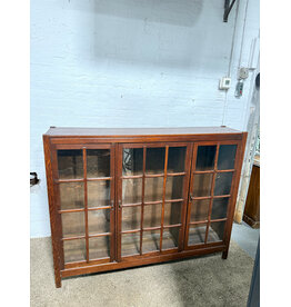 3-Door Mission Oak 9 Shelf Bookcase