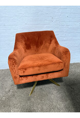 Modern Upholstered Leisure Lounge Chair in that Orange Velvet
