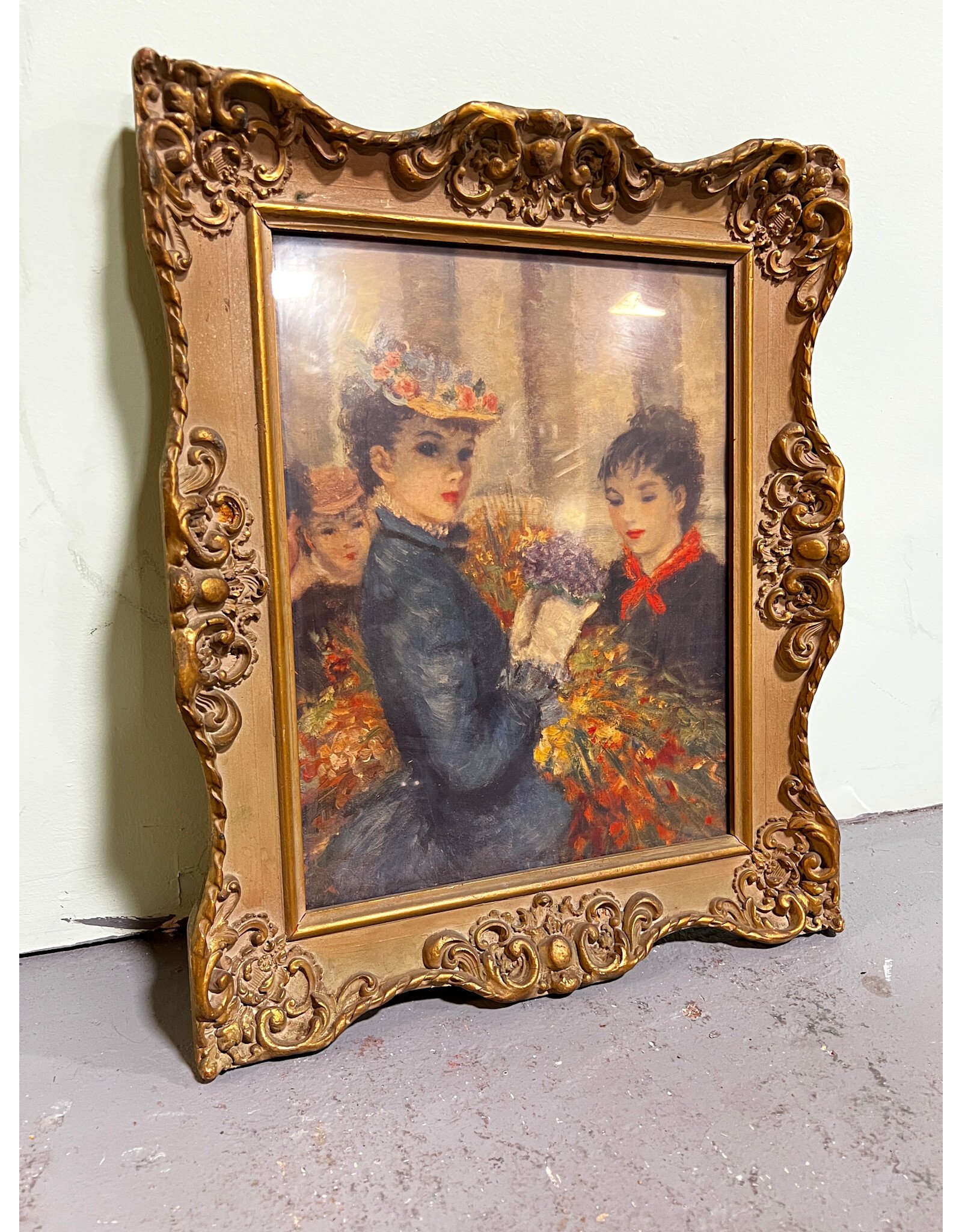 Lady at Flower Market by Huldah Cherry Jeffe, framed print