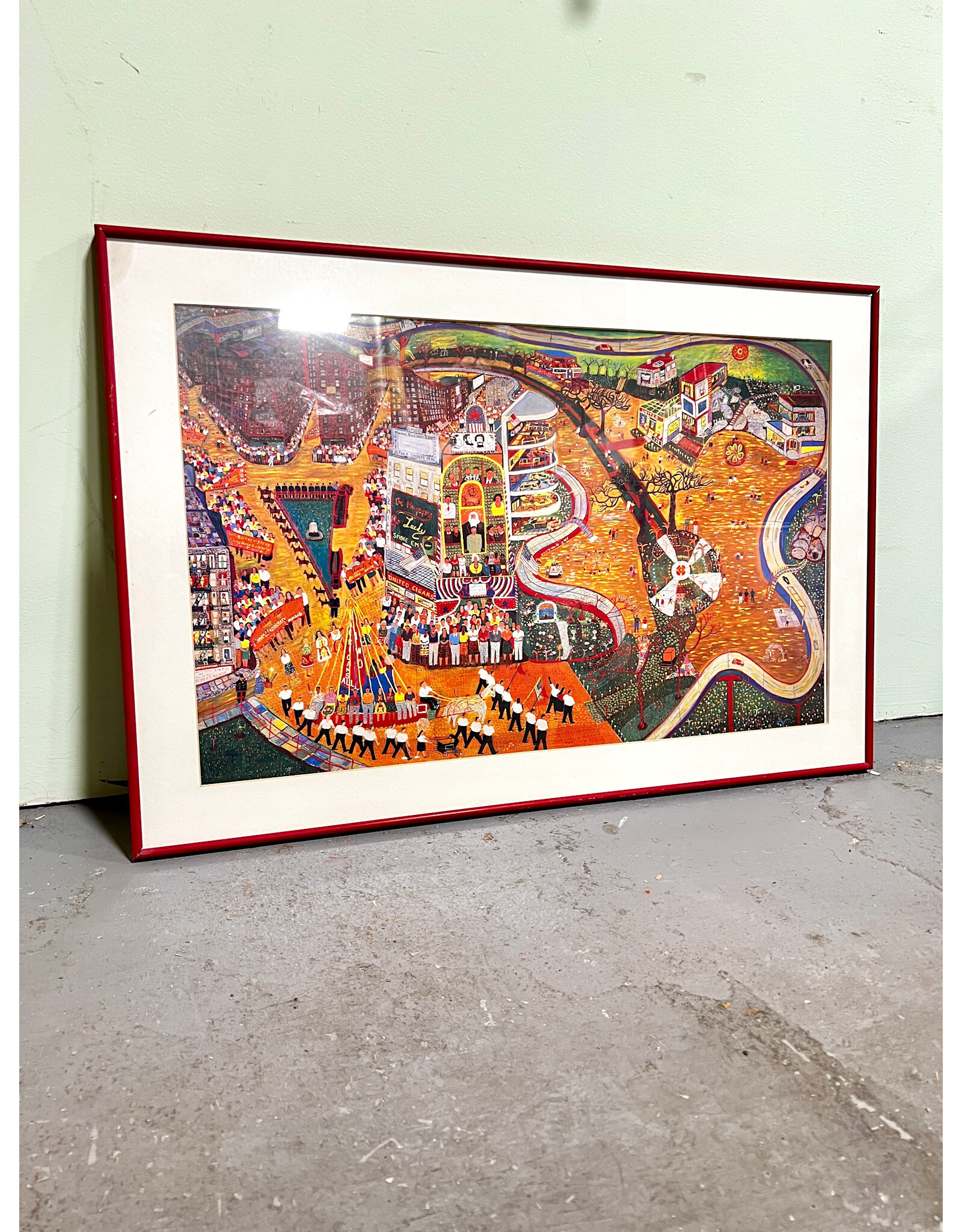 May Day by Ralph Fasanella, framed print