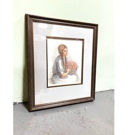 mujer con flores, framed print, 4/8, sgnd Rosa Wolf